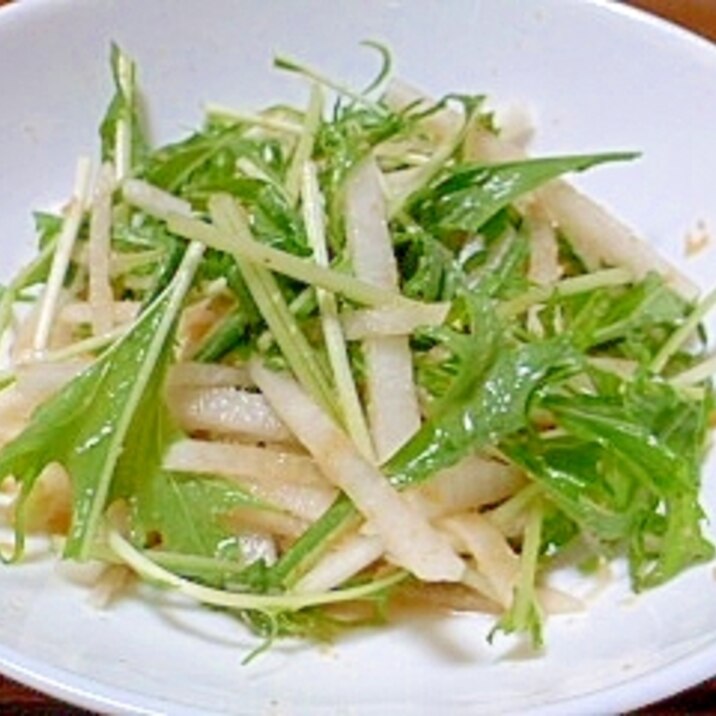 水菜と千切り大根の生姜ポン酢